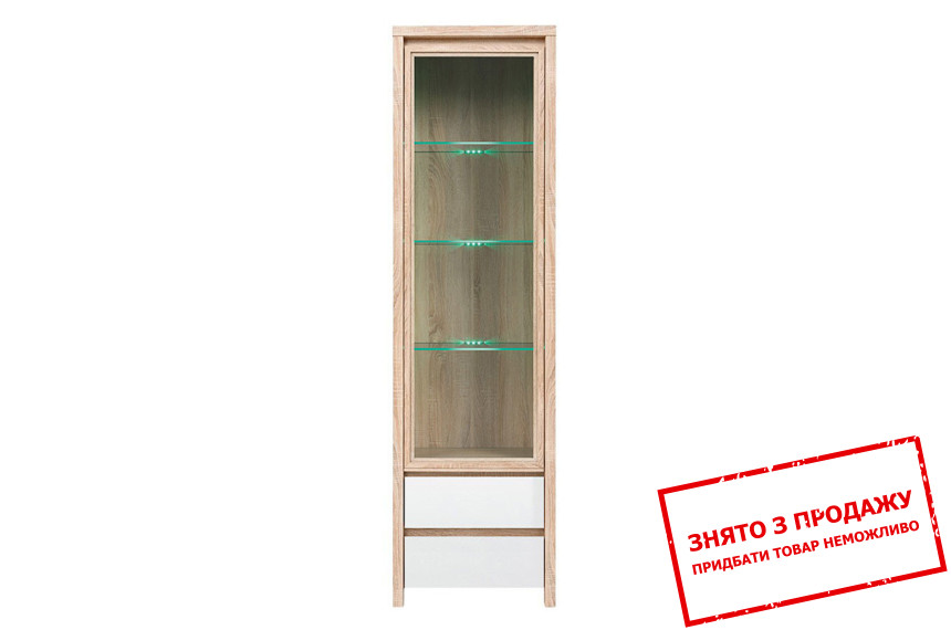 Вітрина Каспіан Дуб сонома/білий глянець REG1W2S BRW