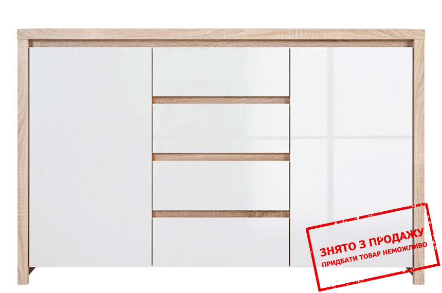 Комод Каспіан Дуб сонома/білий глянець KOM2D4S BRW