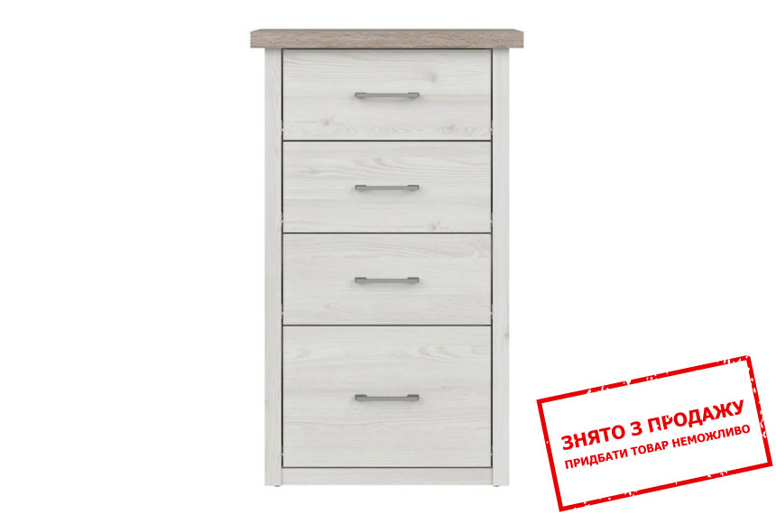 Комод Luca Juzi KOM4S BRW з 4 шухлядами Модрина сібіу світла/дуб сонома темний