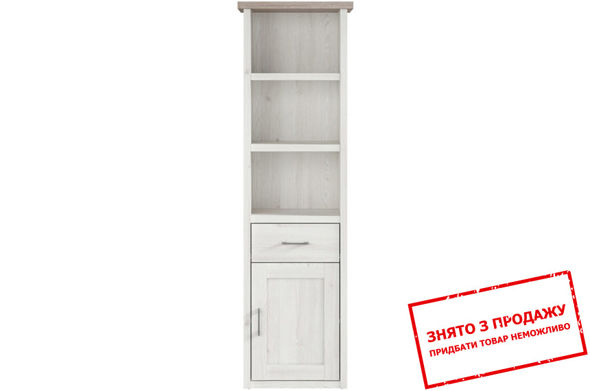 Стелаж Luca Juzi REG1D1S BRW 1-дверний з 1 шухлядою Модрина сібіу світла/дуб сонома темний