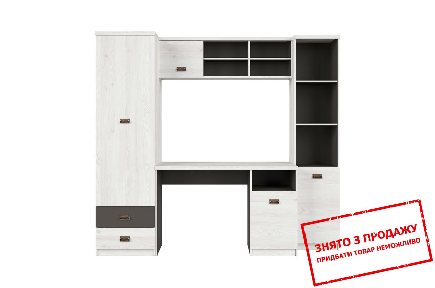 Комплект Melton BRW (шафа+стіл+2 вітрини)