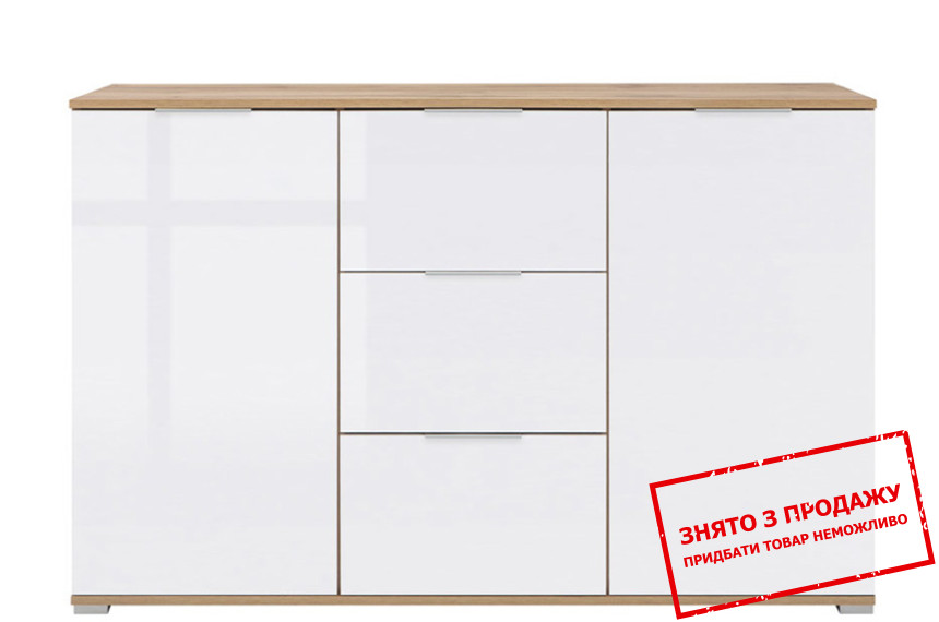 Комод Злата / Zele KOM2D3S БРВ 2-дверний з 3 шухлядами Дуб тахо/білий матовий