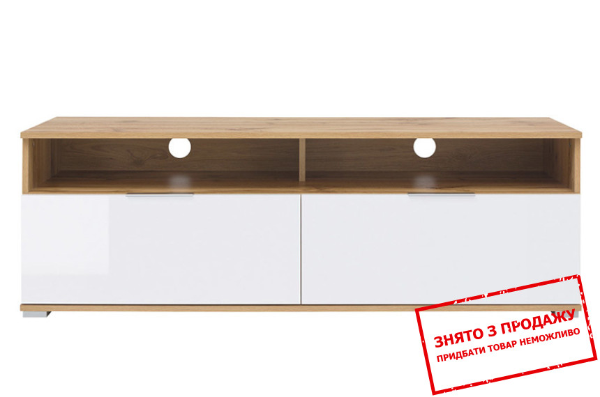 Тумба під ТВ Злата / Zele RTV2S БРВ з 2 шухлядами Дуб тахо/білий матовий