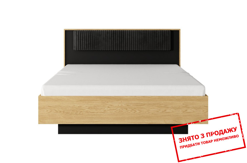 Ліжко (каркас) Perfect Home Балтик / Baltic 160 з м'яким ізголів'ям двоспальне Дуб балтик/чорний