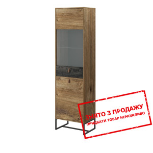 Вітрина висока Brown 2D1W/53 2-дверна Дуб ріббек/ч...