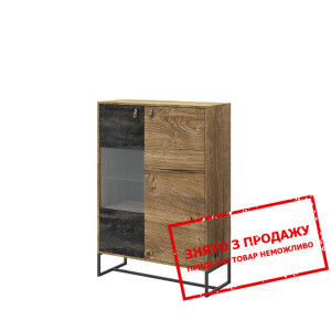 Вітрина низька Brown 2D1W/93 2-дверна Дуб ріббек/ч...