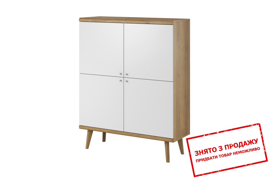 Комод Crimo 4D/107 4-дверний Дуб рів'єра/білий