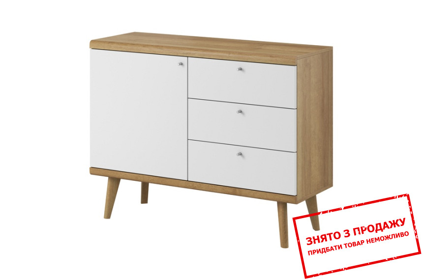 Комод Crimo 1D3S/107 1-дверний з 3 шухлядами Дуб рів'єра/білий