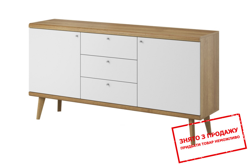 Комод Crimo 2D3S/160 2-дверний з 3 шухлядами Дуб рів'єра/білий
