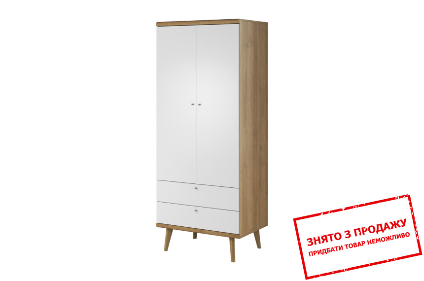 Шафа для одягу Crimo 2D2S/80 2-дверна Дуб рів'єра/білий