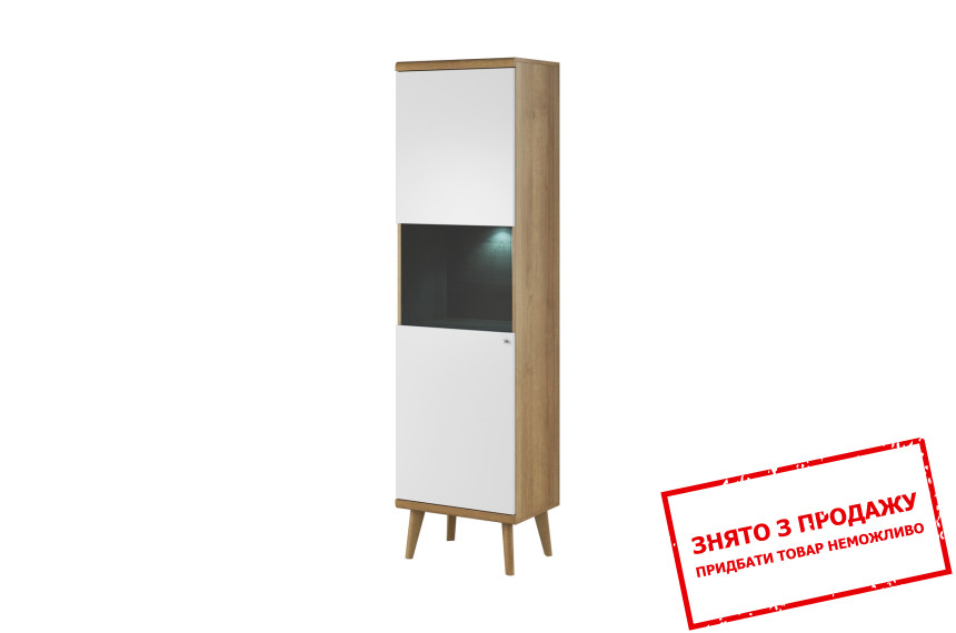 Вітрина висока Crimo 1D1W/50 1-дверна Дуб рів'єра/білий