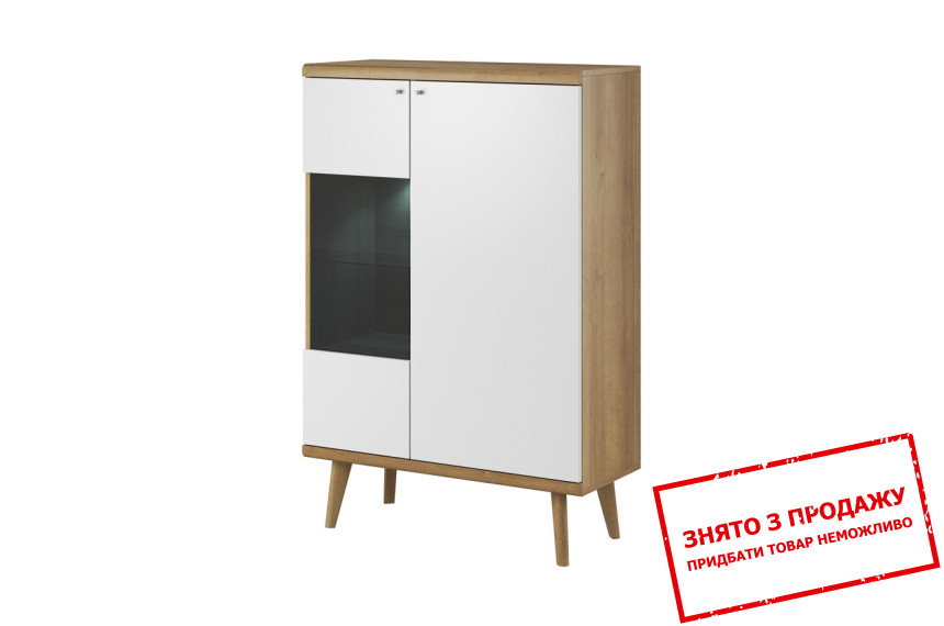 Вітрина низька Crimo 2D1W/90 2-дверна Дуб рів'єра/білий