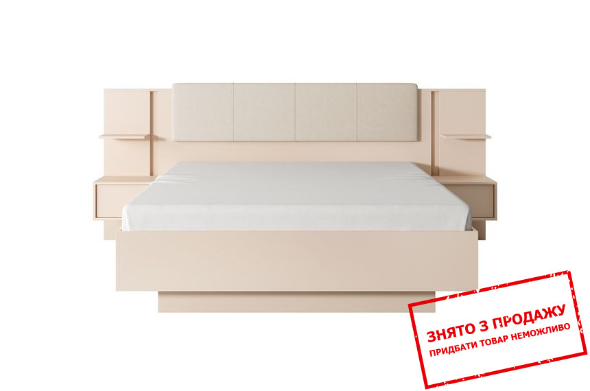 Ліжко (каркас) Perfect Home Даст / Dast 160 з м'яким ізголів'ям двоспальне з тумбами приліжковими Беж