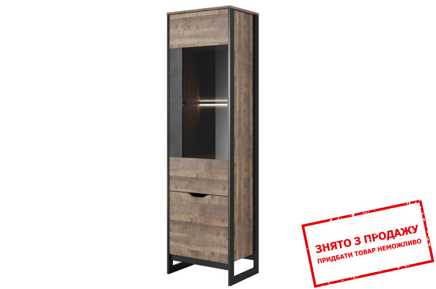 Вітрина висока Perfect Home Арден / Arden 2D1W/56 2-дверна Дуб санд гранж/матера