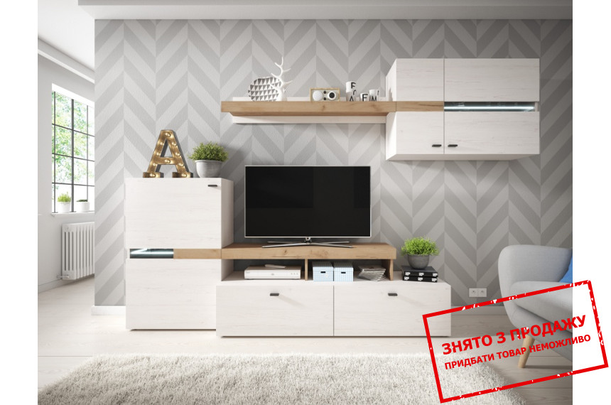 Стінка у вітальню Jet Сосна андерсен/дуб крафт золотий