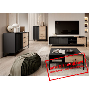 Стінка у вітальню Perfect Home Рейв / Rave F Чорни...