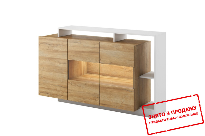 Комод Alva 3D2W/155 3-дверний Дуб грандсон/білий