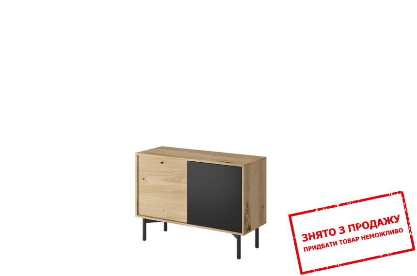 Комод Low 2D/102 2-дверний Дуб артизан/чорний перл