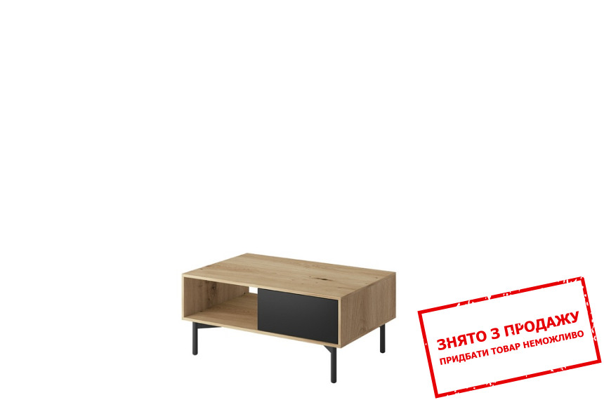 Стіл журнальний Low 102 Дуб артизан/чорний перл