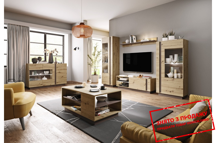 Стінка у вітальню Perfect Home Арко / Arco A Дуб артизан/графіт