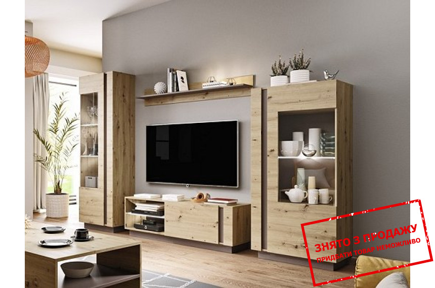 Стінка у вітальню Perfect Home Арко / Arco Дуб артизан/графіт