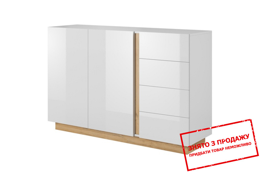 Комод Perfect Home Арко / Arco 2D4S/138 2-дверний з 4 шухлядами Білий глянець/дуб грандсон