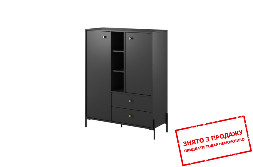 Комод Notte 2D2S/100 2-дверний з 2 шухлядами Антрацит