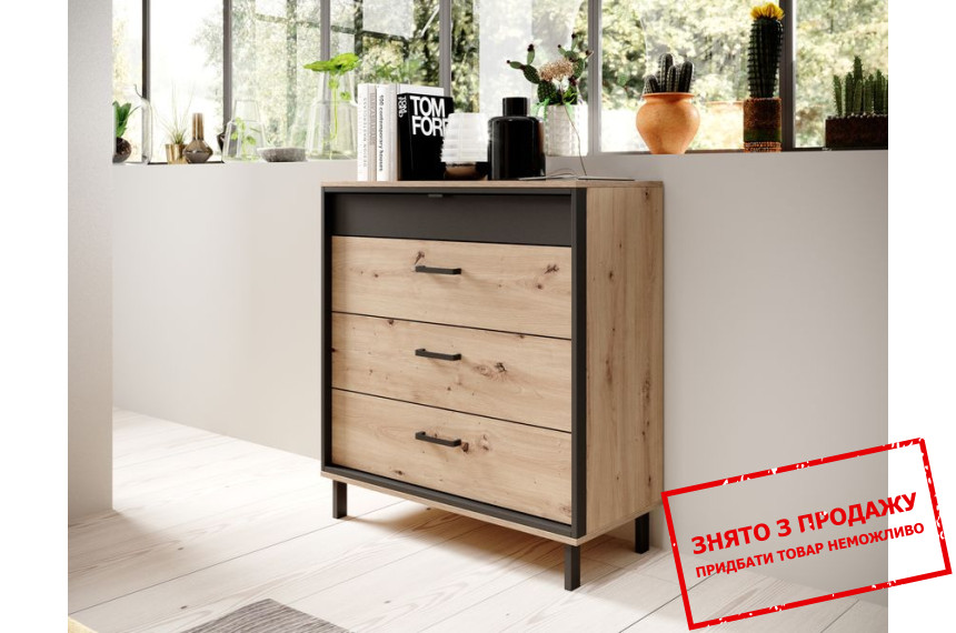 Комод Perfect Home Нест / Nest 4S/90 з 4 шухлядами Дуб артизан/антрацит