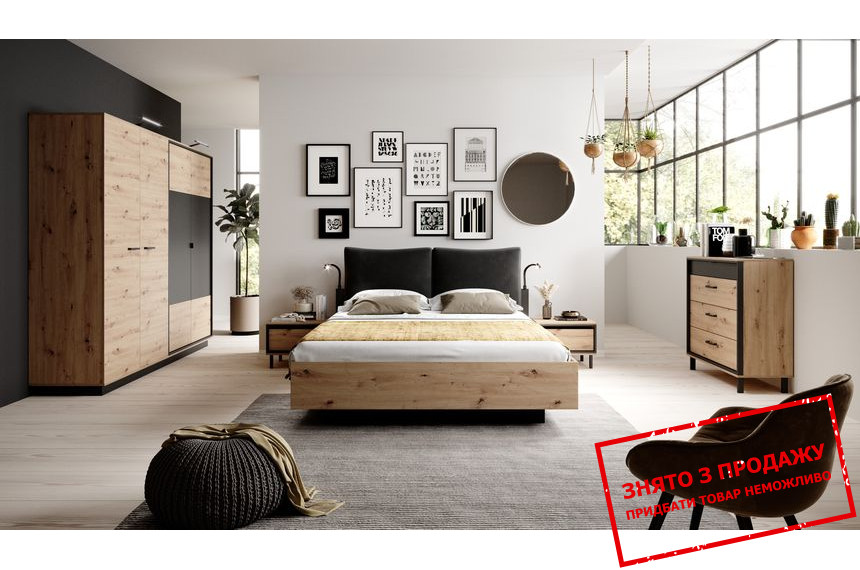 Набір меблів у спальню Perfect Home Нест / Nest Дуб артизан/антрацит