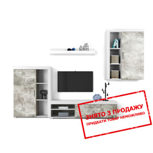 Стінка у вітальню Poli Білий/ліства бетон...