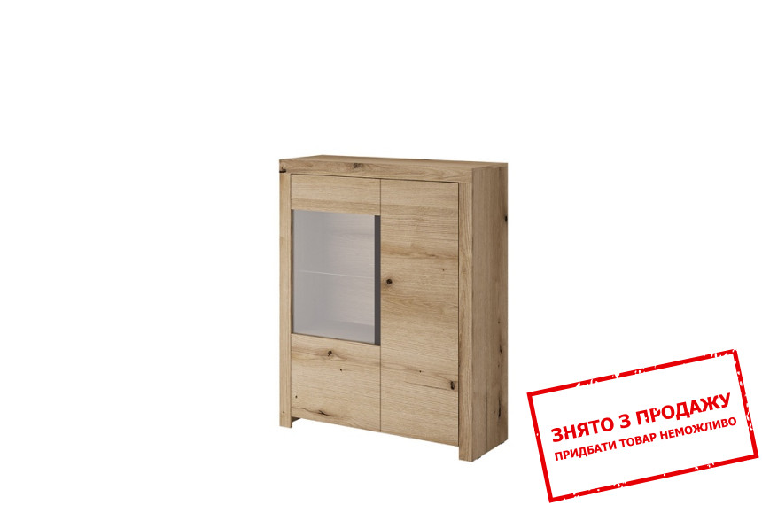 Вітрина низька Voke 2D1W/103 2-дверна Дуб евок/графіт