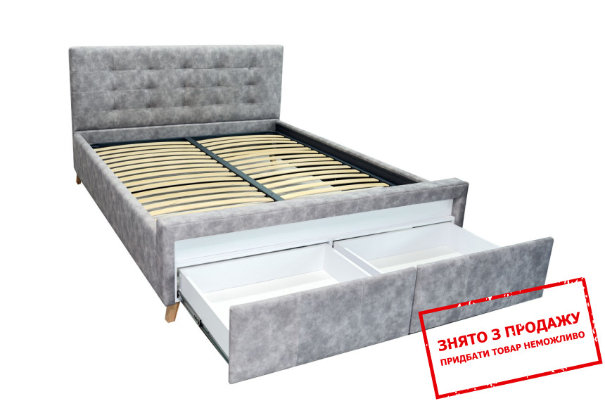 Ліжко з м'яким ізголів'ям (з ламелями та шухлядами) 160004 Perfect Home двоспальне