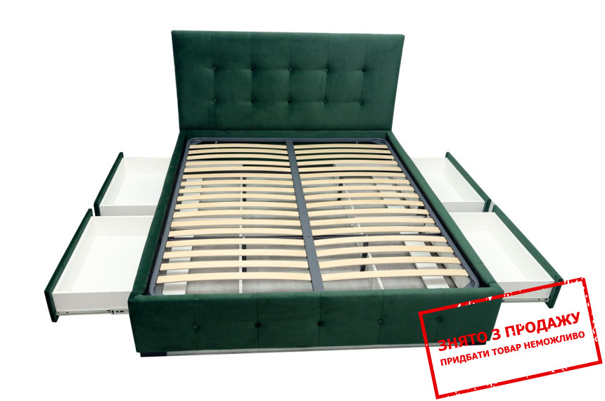 Ліжко з м'яким ізголів'ям (з ламелями та шухлядами) 160017 Perfect Home двоспальне