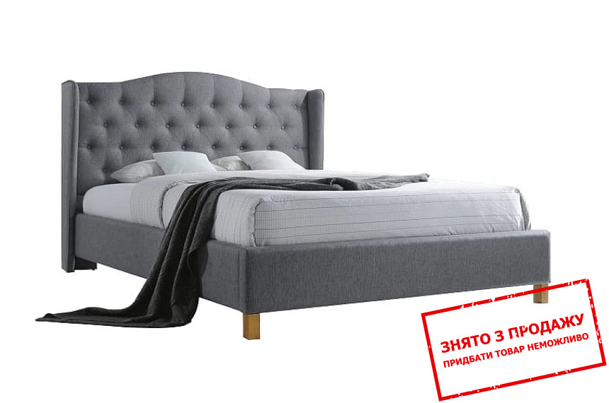 Ліжко (з ламелями) Signal Aspen 160х200 двоспальне Сірий