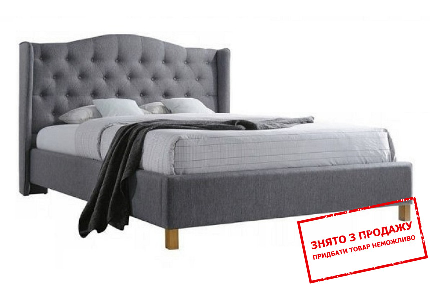 Ліжко (з ламелями) Signal Aspen 180х200 двоспальне Сірий