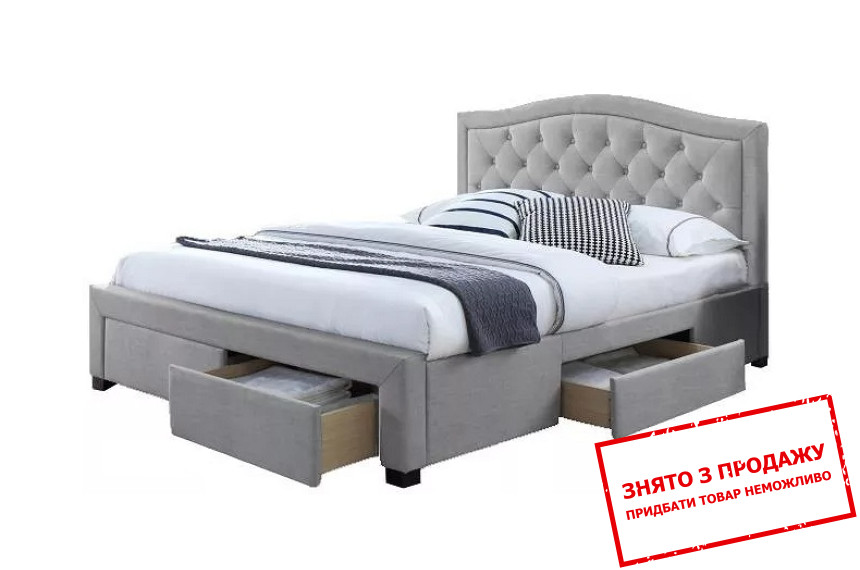 Ліжко (з ламелями) Signal Electra 140x200 двоспальне Сірий