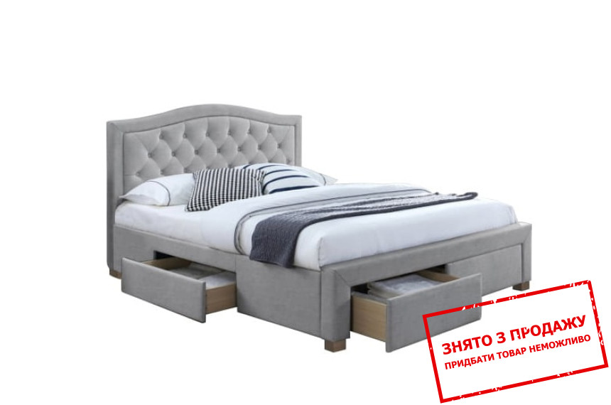 Ліжко (з ламелями) Signal Electra 160х200 двоспальне Сірий