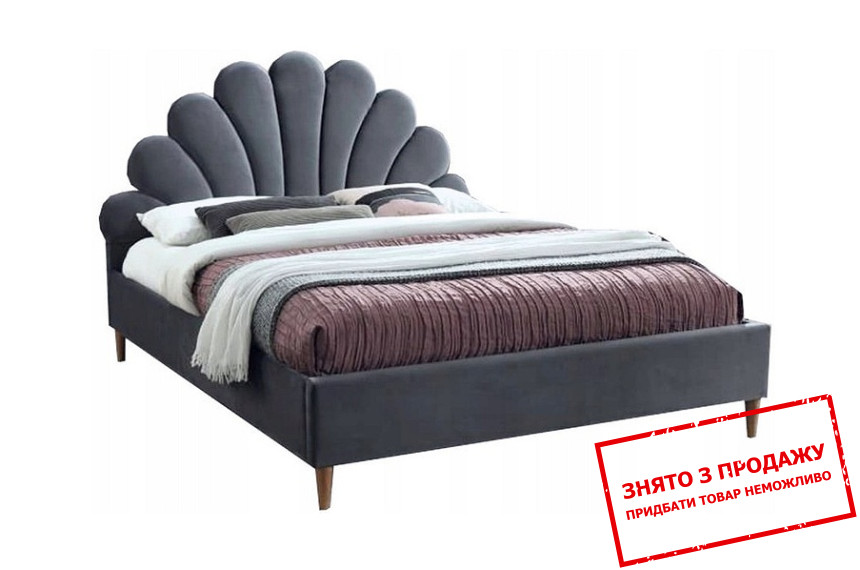 Ліжко (з ламелями) Signal Santana 160x200 Velvet двоспальне Сірий