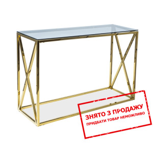 Стіл-консоль Signal Elise S Димчасте скло/золотий...