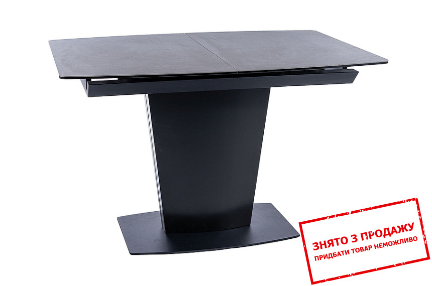 Стіл розкладний Signal Bristol Ceramic 120x85/160 Чорний ефект мармуру/черний матовий