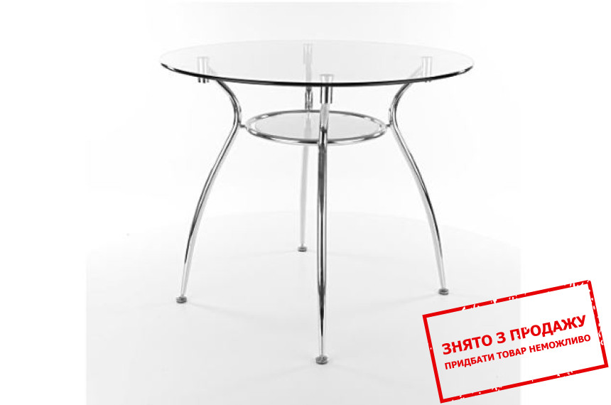 Стіл обідній Signal Finezja 90 A Прозорий/хром