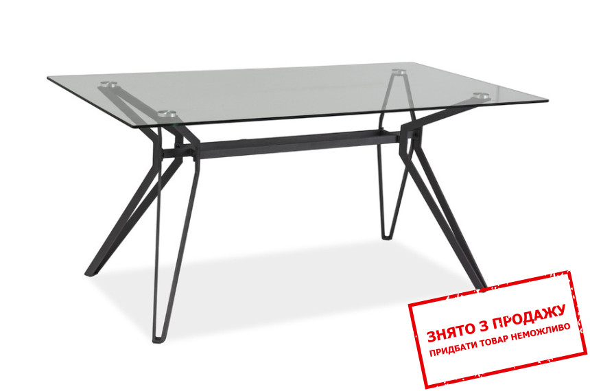 Стіл обідній Signal Tivoli 160x90 Прозорий/сірий