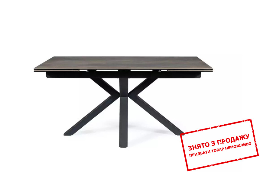 Стіл розкладний Signal COLUMBUS CERAMIC 160x90/240 Коричневий ефект дерева/чорний