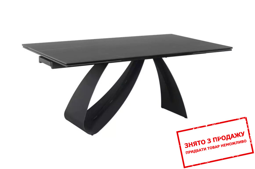 Стіл розкладний Signal DIUNA CERAMIC 160x90/240 Чорний мармур Sahar Noir/чорний мат