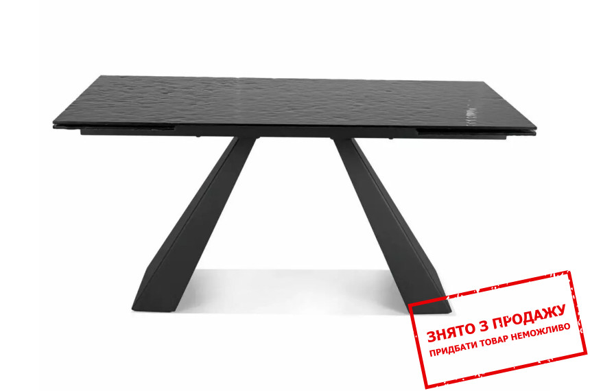 Стіл розкладний Signal SALVADORE 160x90/240 Чорний мат MELTED GLASS