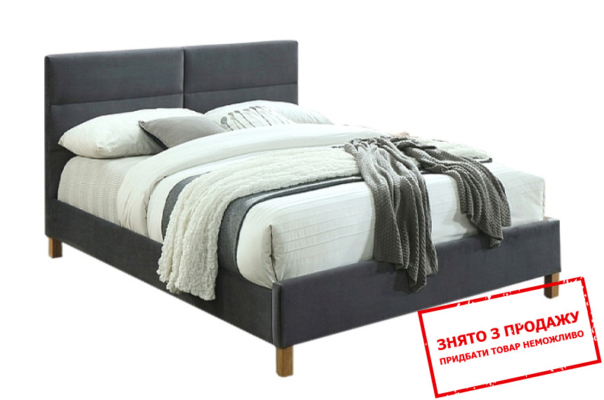 Ліжко (з ламелями) Signal Sierra Velvet 120х200 односпальне Сірий