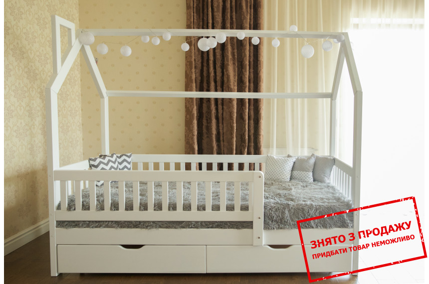 Ліжко будиночок дерев'яне Venger Віккі New з 2 шухлядами