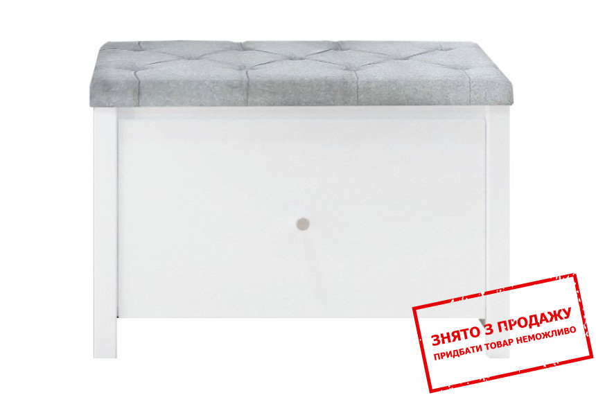 Тумба для взуття Крістіна Люкс / Kristina Lux SBUT60 (В) БРВ 1-дверна Німфеа альба/білий глянець/тканина ETNA 90