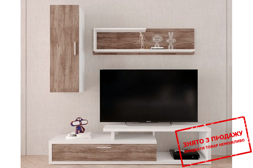 Стінка у вітальню Арія / Aria Гербор Німфея альба/дуб ансберг темний