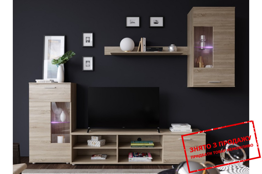 Стінка у вітальню Фронтал / Frontal БРВ Дуб сонома